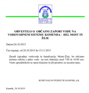 MOTENA OSKRBA Z VODO